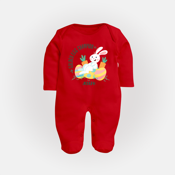 Golden Egg Champion – Easter  Fullbody suit - RED - New Born (Chest 7.5")