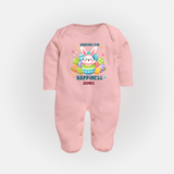 Hunting for Happiness – Easter  Fullbody suit - BABY PINK - New Born (Chest 7.5")