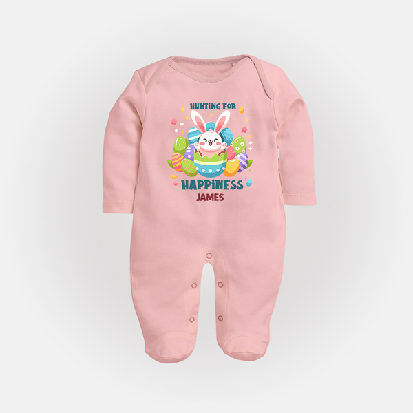 Hunting for Happiness – Easter  Fullbody suit - BABY PINK - New Born (Chest 7.5")