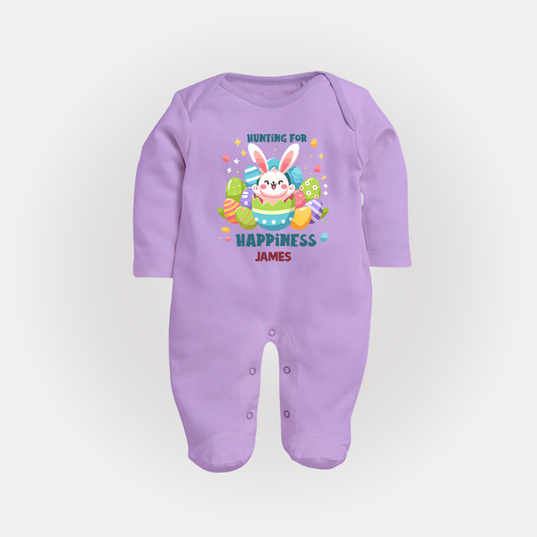 Hunting for Happiness – Easter  Fullbody suit - LILAC - New Born (Chest 7.5")