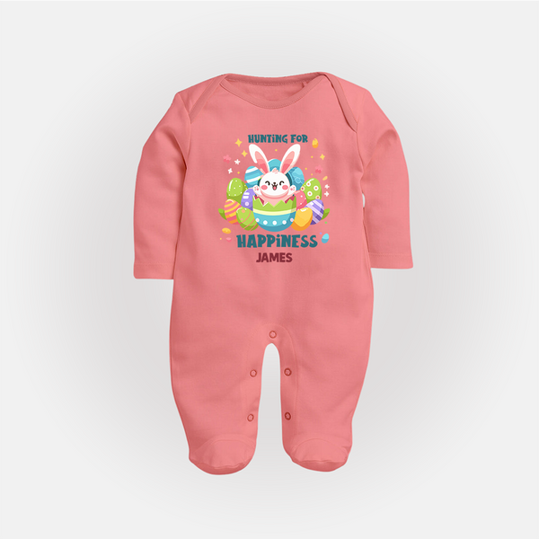 Hunting for Happiness – Easter  Fullbody suit - PEACH - New Born (Chest 7.5")