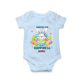 Hunting for Happiness – Easter  Romper - BABY BLUE - New Born (Chest 14")