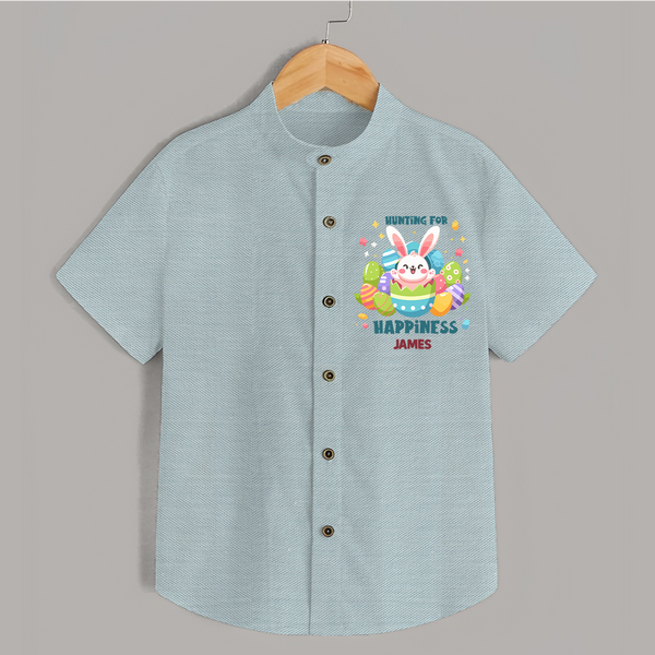 Hunting for Happiness – Easter  Shirt - ARCTIC BLUE - 0 - 6 Months Old (Chest 23")