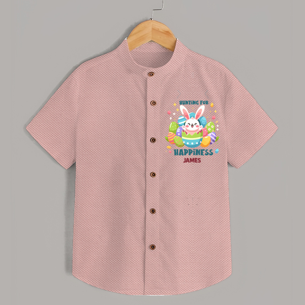 Hunting for Happiness – Easter  Shirt - PEACH - 0 - 6 Months Old (Chest 23")
