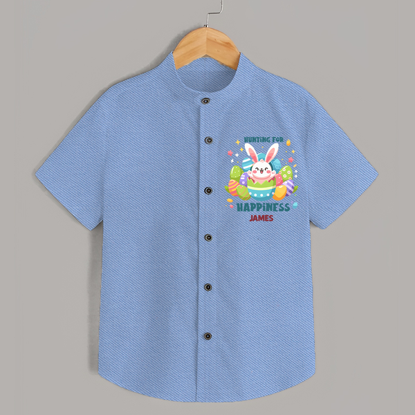 Hunting for Happiness – Easter  Shirt - SKY BLUE - 0 - 6 Months Old (Chest 23")
