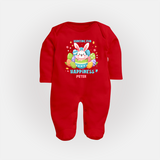 Hunting for Happiness – Easter  Fullbody suit - RED - New Born (Chest 7.5")