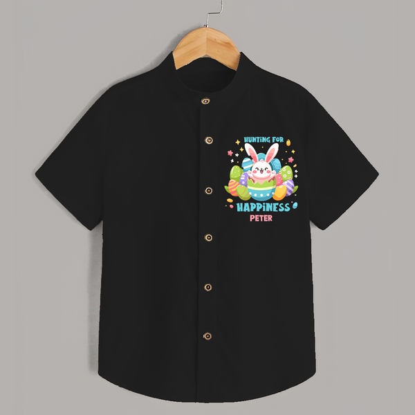 Hunting for Happiness – Easter  Shirt - BLACK - 0 - 6 Months Old (Chest 23")