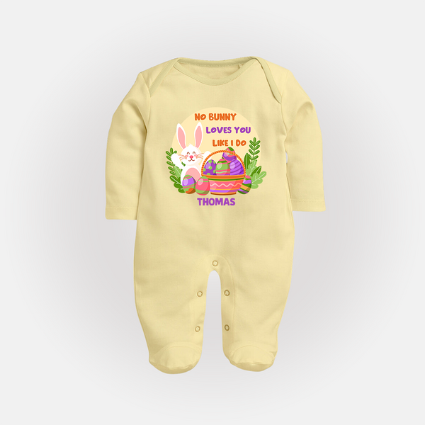 No Bunny Loves You Like I Do –  Fullbody suit - PASTEL YELLOW - New Born (Chest 7.5")