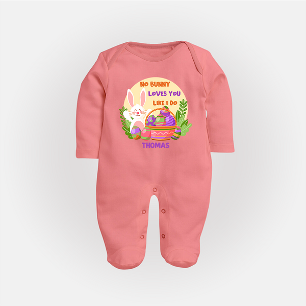 No Bunny Loves You Like I Do –  Fullbody suit - PEACH - New Born (Chest 7.5")