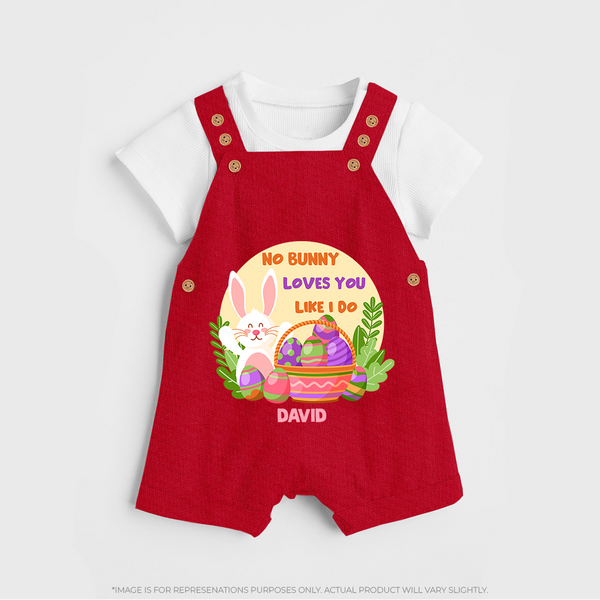 No Bunny Loves You Like I Do –  Dungaree - RED - 0 - 5 Months Old (Chest 18")