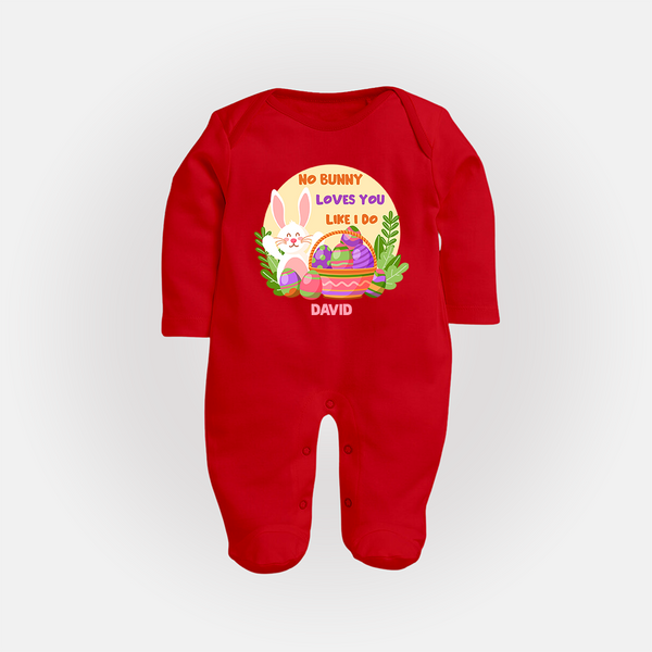 No Bunny Loves You Like I Do –  Fullbody suit - RED - New Born (Chest 7.5")