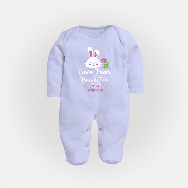Easter Treats & Bunny Feets –  Fullbody suit - BABY BLUE - New Born (Chest 7.5")