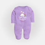 Easter Treats & Bunny Feets –  Fullbody suit - LILAC - New Born (Chest 7.5")