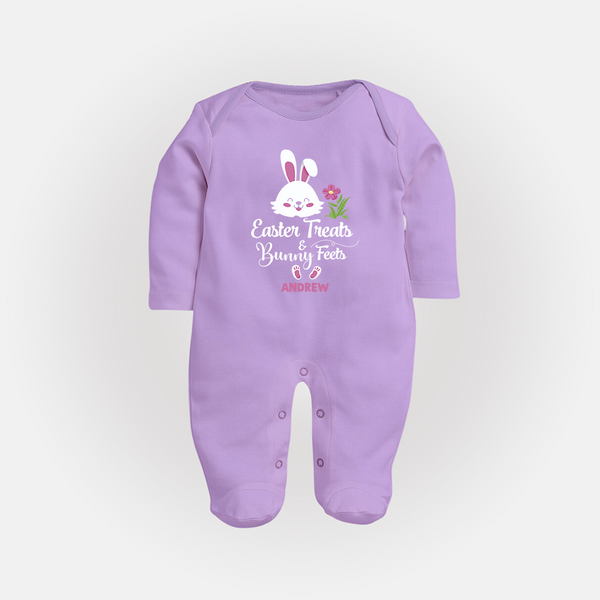 Easter Treats & Bunny Feets –  Fullbody suit - LILAC - New Born (Chest 7.5")