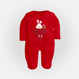 Easter Treats & Bunny Feets –  Fullbody suit - RED - New Born (Chest 7.5")