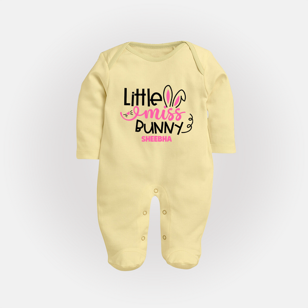 Little Miss – Easter  Fullbody suit - PASTEL YELLOW - New Born (Chest 7.5")