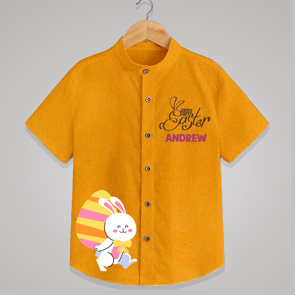 Happy Easter Personalized Kids Shirt – Peeking Bunny Design