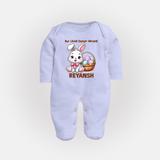Personalized Easter Fullbody suit – Our Little Easter Miracle with Name - BABY BLUE - New Born (Chest 7.5")