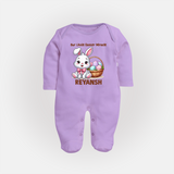 Personalized Easter Fullbody suit – Our Little Easter Miracle with Name - LILAC - New Born (Chest 7.5")