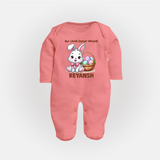 Personalized Easter Fullbody suit – Our Little Easter Miracle with Name - PEACH - New Born (Chest 7.5")