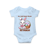 Personalized Easter Romper – Our Little Easter Miracle with Name - BABY BLUE - New Born (Chest 14")