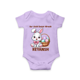 Personalized Easter Romper – Our Little Easter Miracle with Name - LILAC - New Born (Chest 14")