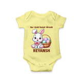 Personalized Easter Romper – Our Little Easter Miracle with Name - PASTEL YELLOW - New Born (Chest 14")