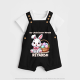 Personalized Easter Dungaree – Our Little Easter Miracle with Name - BLACK - 0 - 5 Months Old (Chest 18")