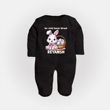 Personalized Easter Fullbody suit – Our Little Easter Miracle with Name - BLACK - New Born (Chest 7.5")