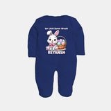 Personalized Easter Fullbody suit – Our Little Easter Miracle with Name - NAVY BLUE - New Born (Chest 7.5")