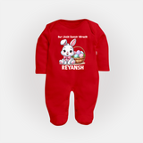 Personalized Easter Fullbody suit – Our Little Easter Miracle with Name - RED - New Born (Chest 7.5")