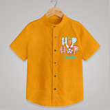 Hop Hop Personalized Shirt – Cute Bunny Easter Outfit - CHROME YELLOW - 0 - 6 Months Old (Chest 23")