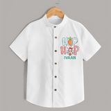 Hop Hop Personalized Shirt – Cute Bunny Easter Outfit - WHITE - 0 - 6 Months Old (Chest 23")