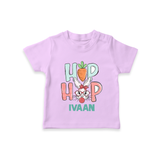 Hop Hop Personalized T-Shirt – Cute Bunny Easter Outfit - LILAC - 0-5 Months Old (Chest 17")