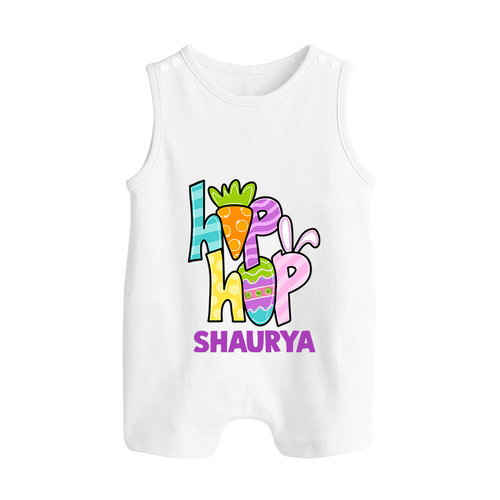 Personalized Easter Romper Suit – Colorful Hop Bunny Design