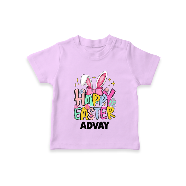 Happy Easter Personalized T-Shirt – Festive Bunny Design - LILAC - 0-5 Months Old (Chest 17")