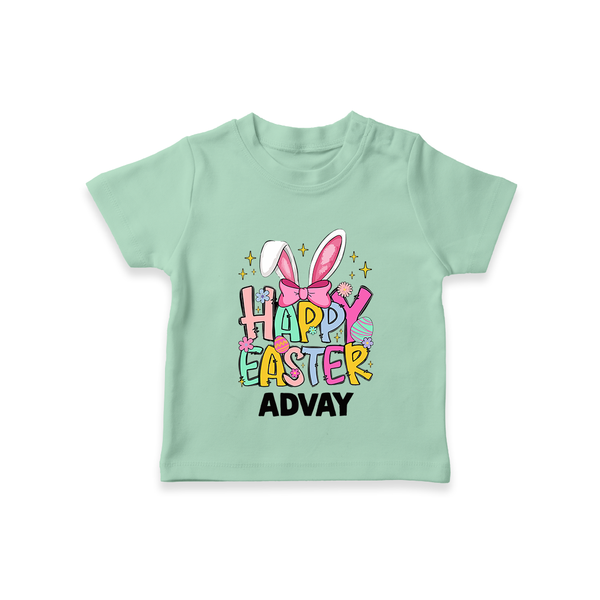 Happy Easter Personalized T-Shirt – Festive Bunny Design - MINT GREEN - 0-5 Months Old (Chest 17")