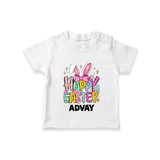 Happy Easter Personalized T-Shirt – Festive Bunny Design - WHITE - 0-5 Months Old (Chest 17")