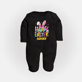 Happy Easter Personalized Fullbody suit – Festive Bunny Design - BLACK - New Born (Chest 7.5")