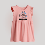 Mini Bunny Personalized Babyfrock – Cute Easter Outfit with Name - BABY PINK - 0 - 3 Months Old (Chest 17")