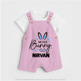 Mini Bunny Personalized Dungaree – Cute Easter Outfit with Name - BABY PINK - 0 - 5 Months Old (Chest 18")