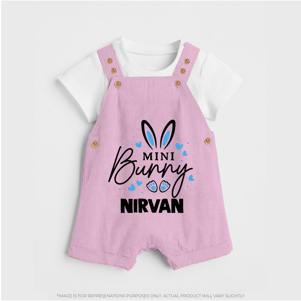 Mini Bunny Personalized Dungaree – Cute Easter Outfit with Name - BABY PINK - 0 - 5 Months Old (Chest 18")