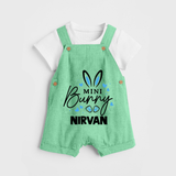 Mini Bunny Personalized Dungaree – Cute Easter Outfit with Name - GREEN - 0 - 5 Months Old (Chest 18")