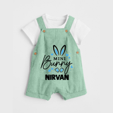 Mini Bunny Personalized Dungaree – Cute Easter Outfit with Name - MINT GREEN - 0 - 5 Months Old (Chest 18")