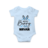 Mini Bunny Personalized Romper – Cute Easter Outfit with Name - BABY BLUE - New Born (Chest 14")