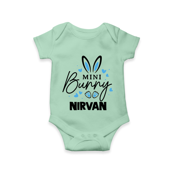 Mini Bunny Personalized Romper – Cute Easter Outfit with Name - MINT GREEN - New Born (Chest 14")
