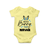 Mini Bunny Personalized Romper – Cute Easter Outfit with Name - PASTEL YELLOW - New Born (Chest 14")