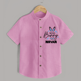 Mini Bunny Personalized Shirt – Cute Easter Outfit with Name - BABY PINK - 0 - 6 Months Old (Chest 23")