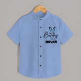 Mini Bunny Personalized Shirt – Cute Easter Outfit with Name - SKY BLUE - 0 - 6 Months Old (Chest 23")