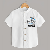 Mini Bunny Personalized Shirt – Cute Easter Outfit with Name - WHITE - 0 - 6 Months Old (Chest 23")